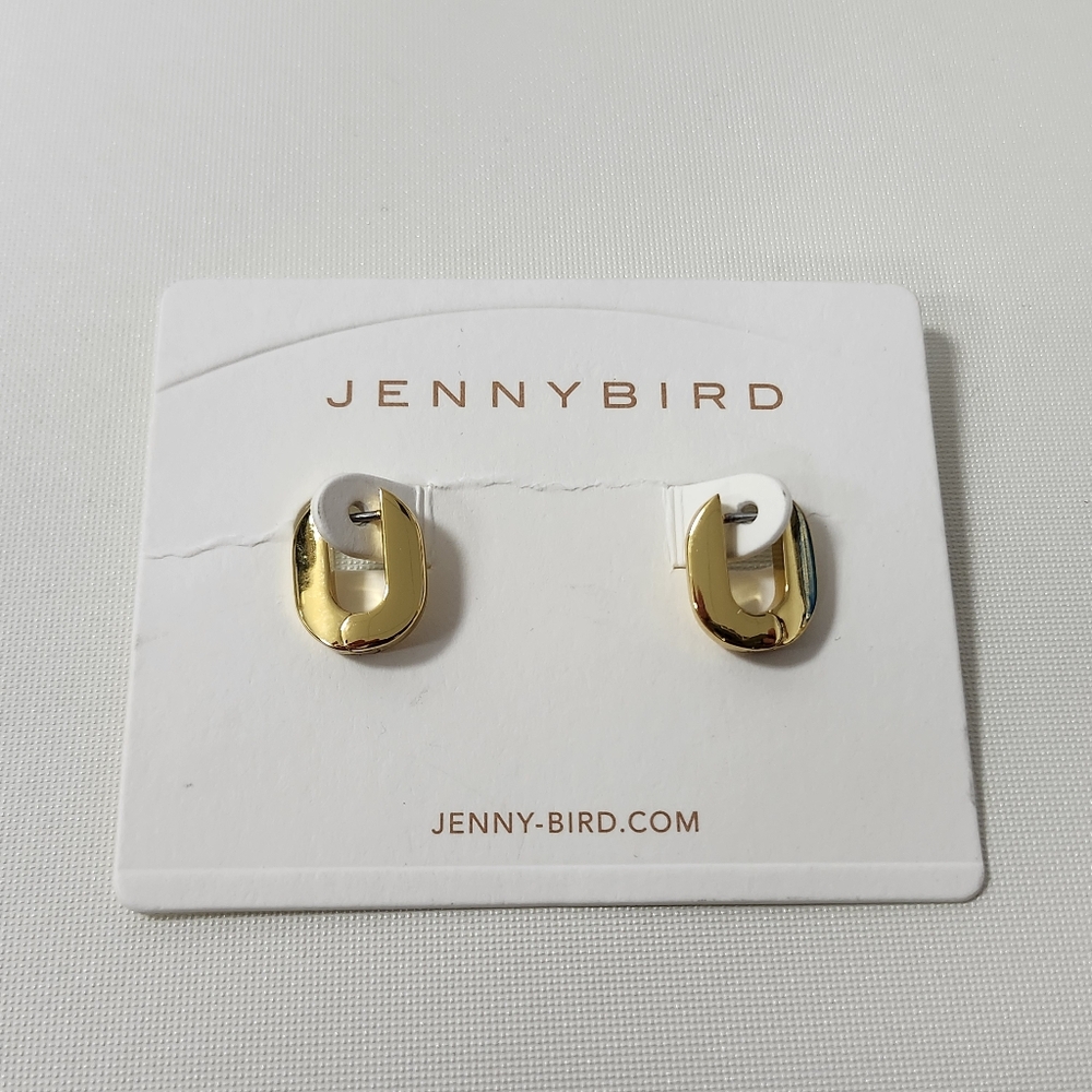 NWT Jenny Bird Gold-Gold-Tone Teeni Toni Link Hoop Earrings